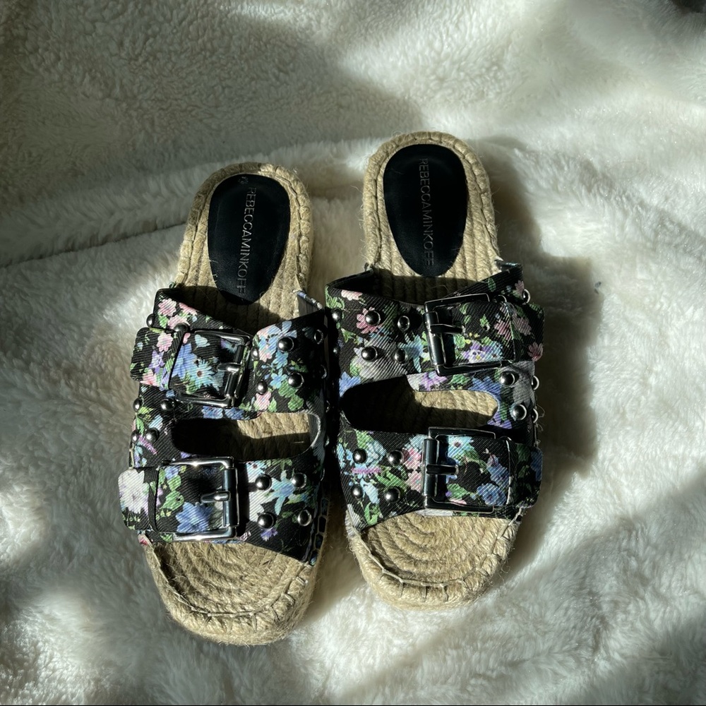 Rebecca Minkoff Women’s Jodi Slide Sandals,Black Flower - Picture 4 of 15